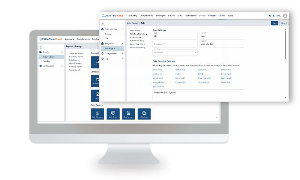 Attendance Report using ZK Bio Time and attendance in Guateng to track employees clock ins remotely